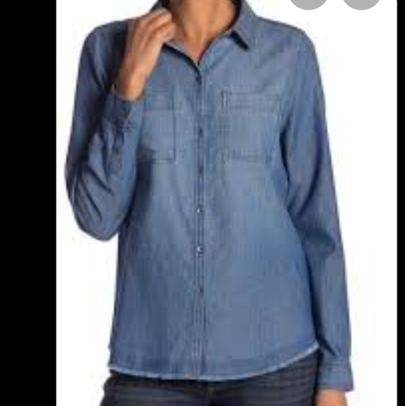 Melrose and Market Tops - Melrose and Market button blouse Chambray S blue
